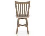 Canadel Champlain Swivel Counter Stool 7119 in 7C Fabric and 25 Pecan Washed, back view