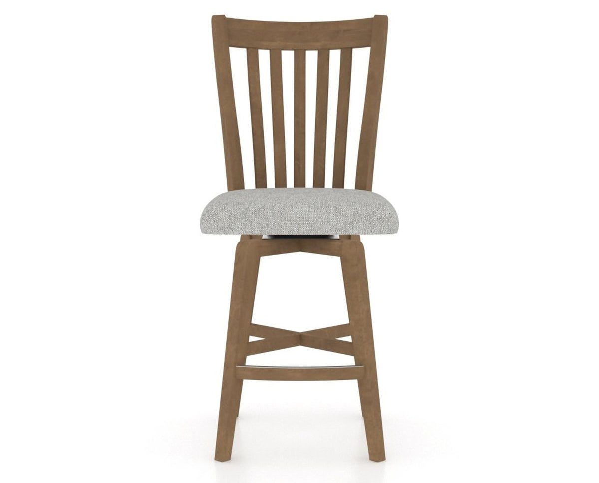 Canadel Swivel Counter Stool 7119 in 7C Fabric and 25 Pecan Washed, front view