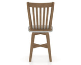 Canadel Swivel Counter Stool 7119 in 7C Fabric and 25 Pecan Washed, back view
