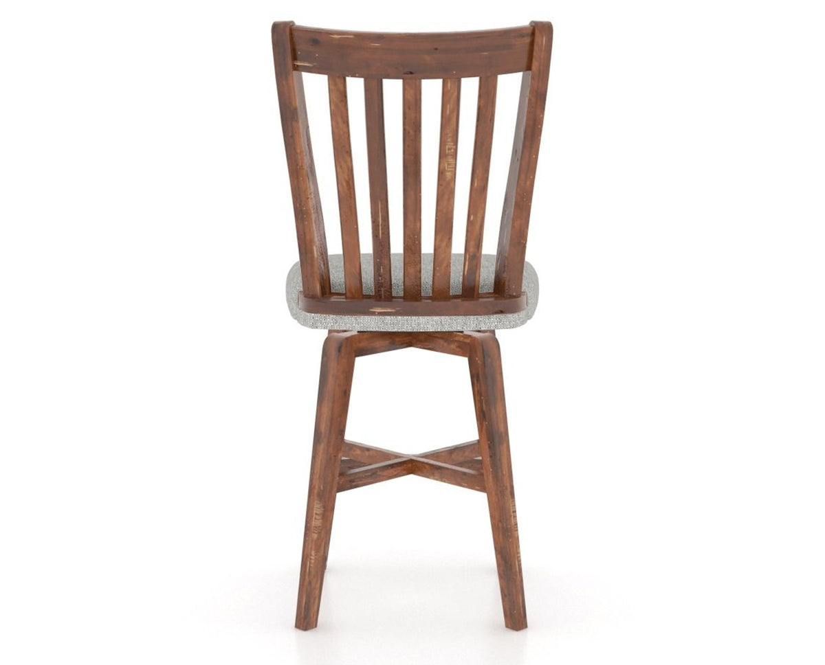Canadel Champlain Swivel Counter Stool 7119 in 7C Fabric and 33 Spice Washed, back view
