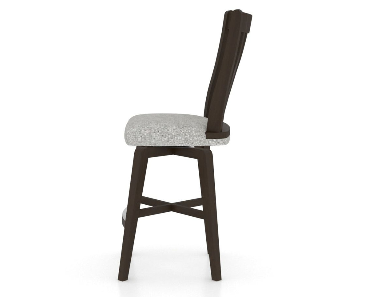 Canadel Swivel Counter Stool 7119 in 7C Fabric and 59 Davy's Grey, side view