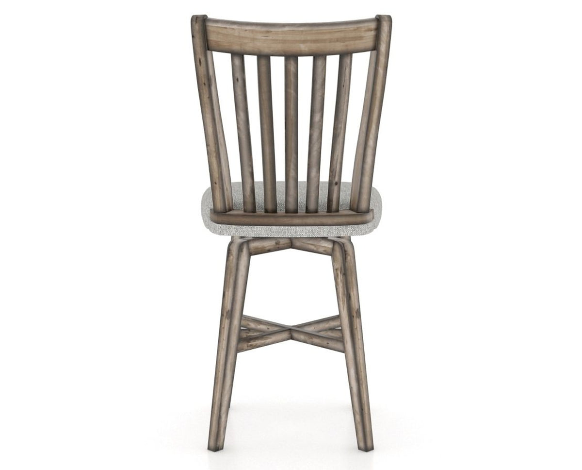 Canadel Champlain Swivel Counter Stool 7119 in 7C Fabric and 72 Heritage Nature, back view