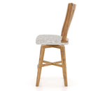 Canadel Champlain Swivel Counter Stool 7119 in FP Crypton® and 01 Honey Washed, side view