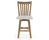 Canadel Champlain Swivel Counter Stool 7119 in FP Crypton® and 03 Oak Washed, front view
