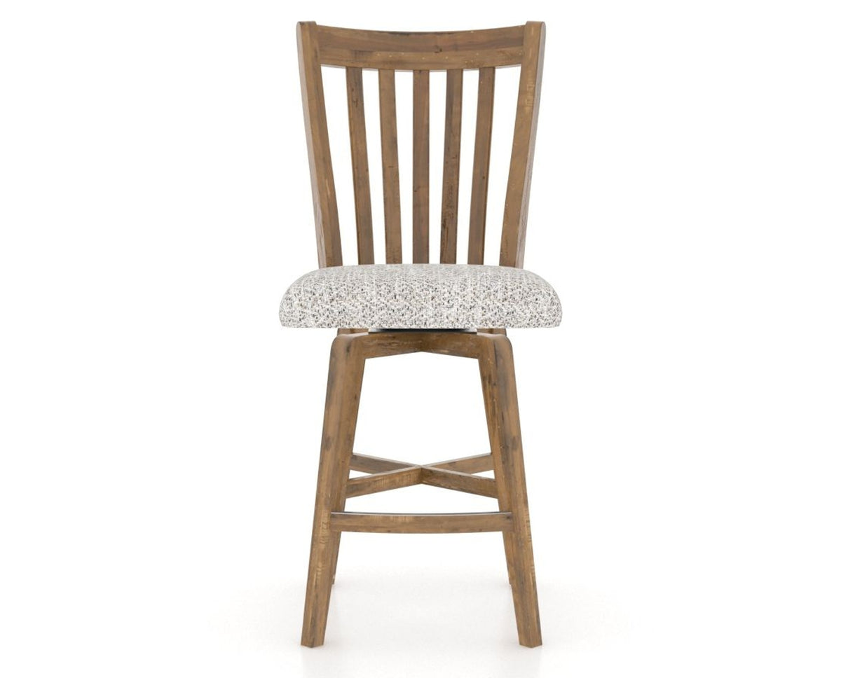 Canadel Champlain Swivel Counter Stool 7119 in FP Crypton® and 03 Oak Washed, front view