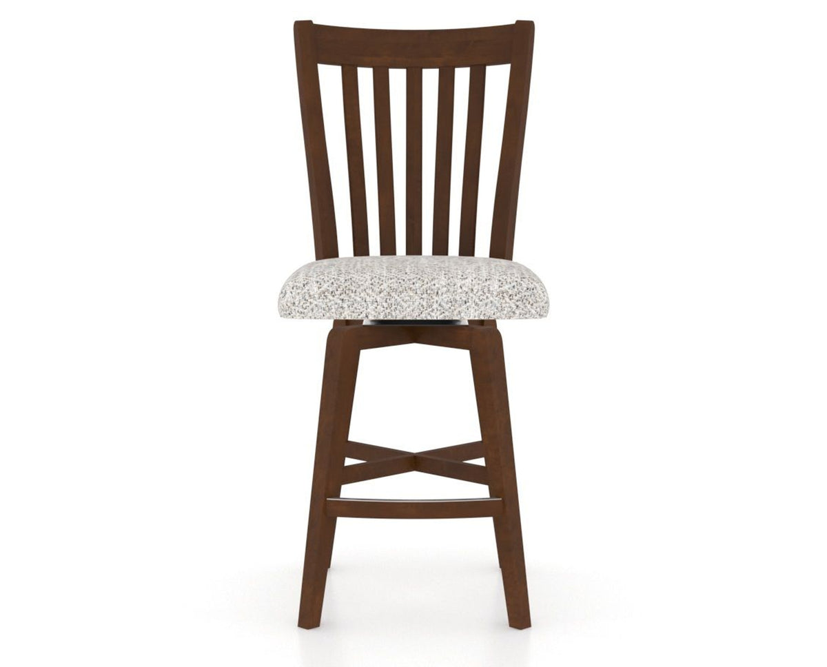 Canadel Swivel Counter Stool 7119 in FP Crypton® and 19 Cognac Washed, front view
