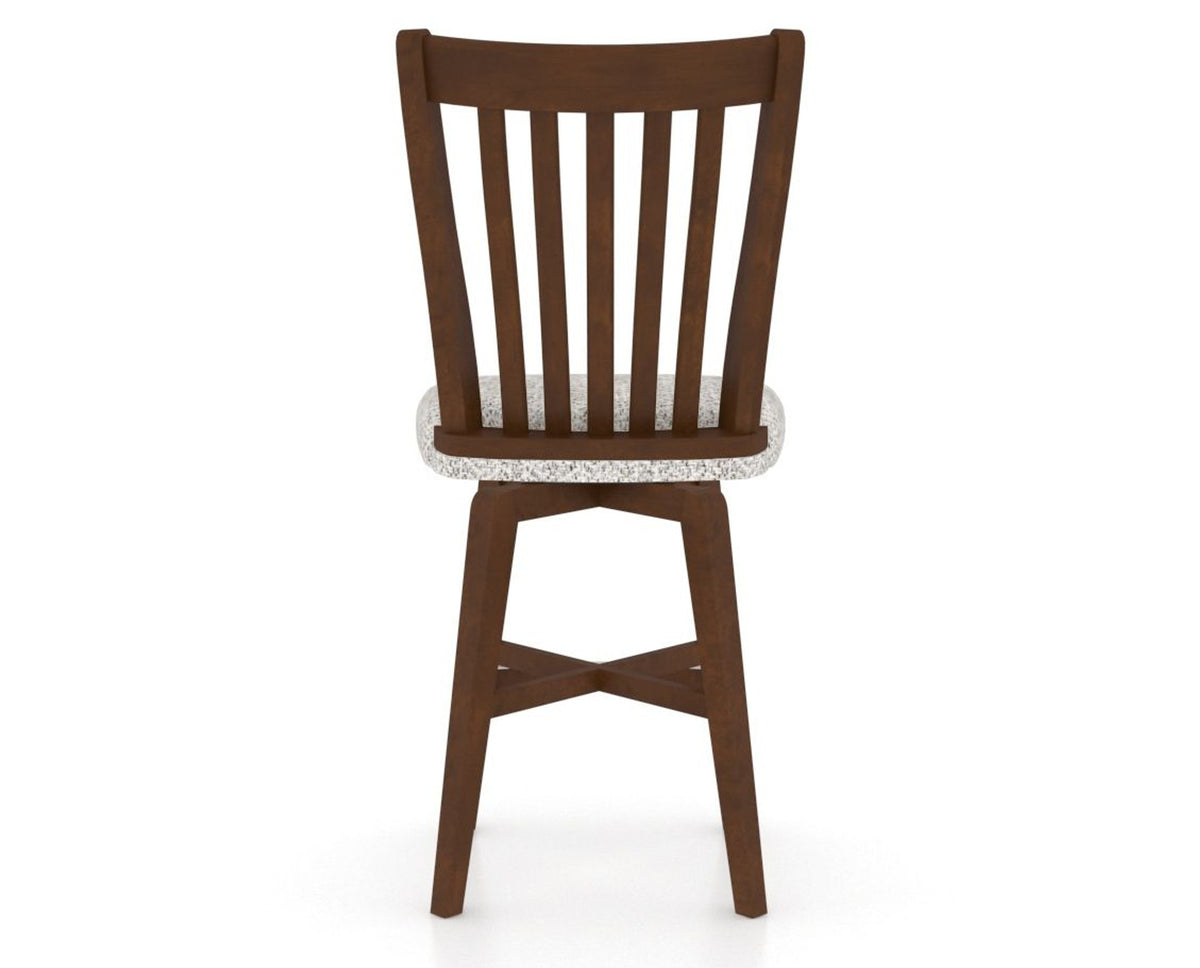 Canadel Swivel Counter Stool 7119 in FP Crypton® and 19 Cognac Washed, back view