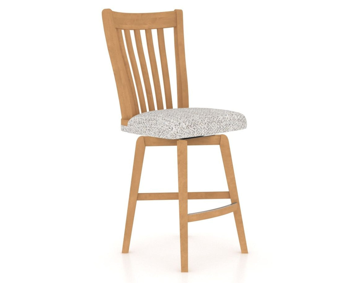 Canadel Swivel Counter Stool 7119 in FP Crypton® and 20 Caramel Washed, three-quarter view