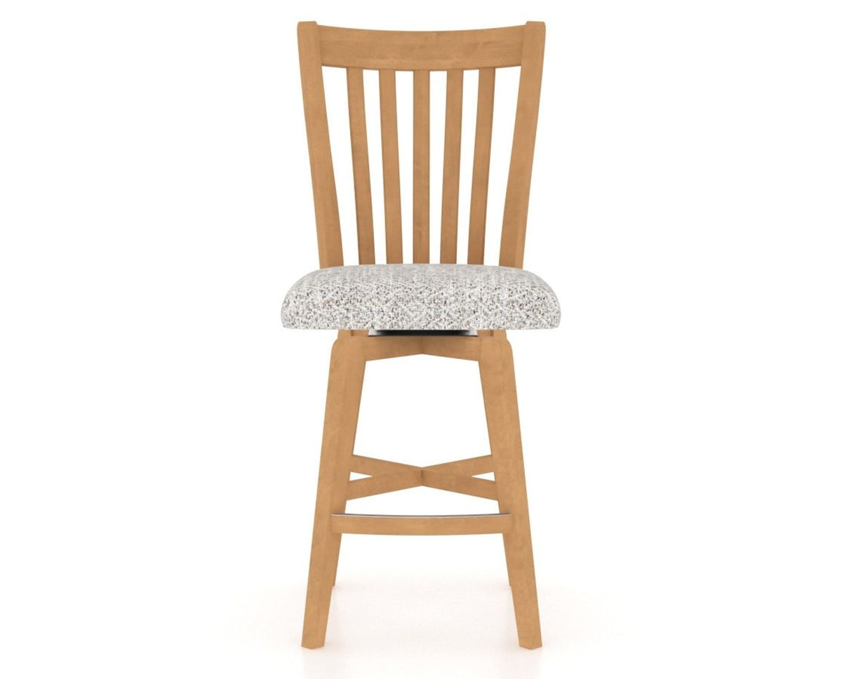 Canadel Swivel Counter Stool 7119 in FP Crypton® and 20 Caramel Washed, front view