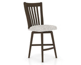 Canadel Swivel Counter Stool 7119 in FP Crypton® and 29 Hazelnut Washed, three-quarter view