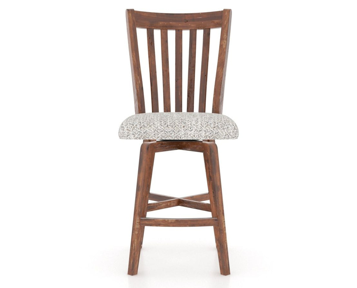 Canadel Champlain Swivel Counter Stool 7119 in FP Crypton® and 33 Spice Washed, front view