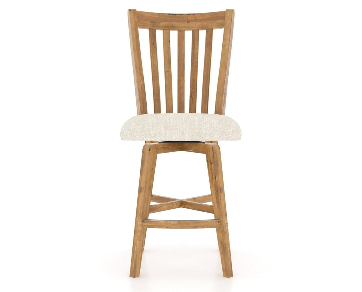 Canadel Champlain Swivel Counter Stool 7119 in FT InsideOut® and 01 Honey Washed, front view