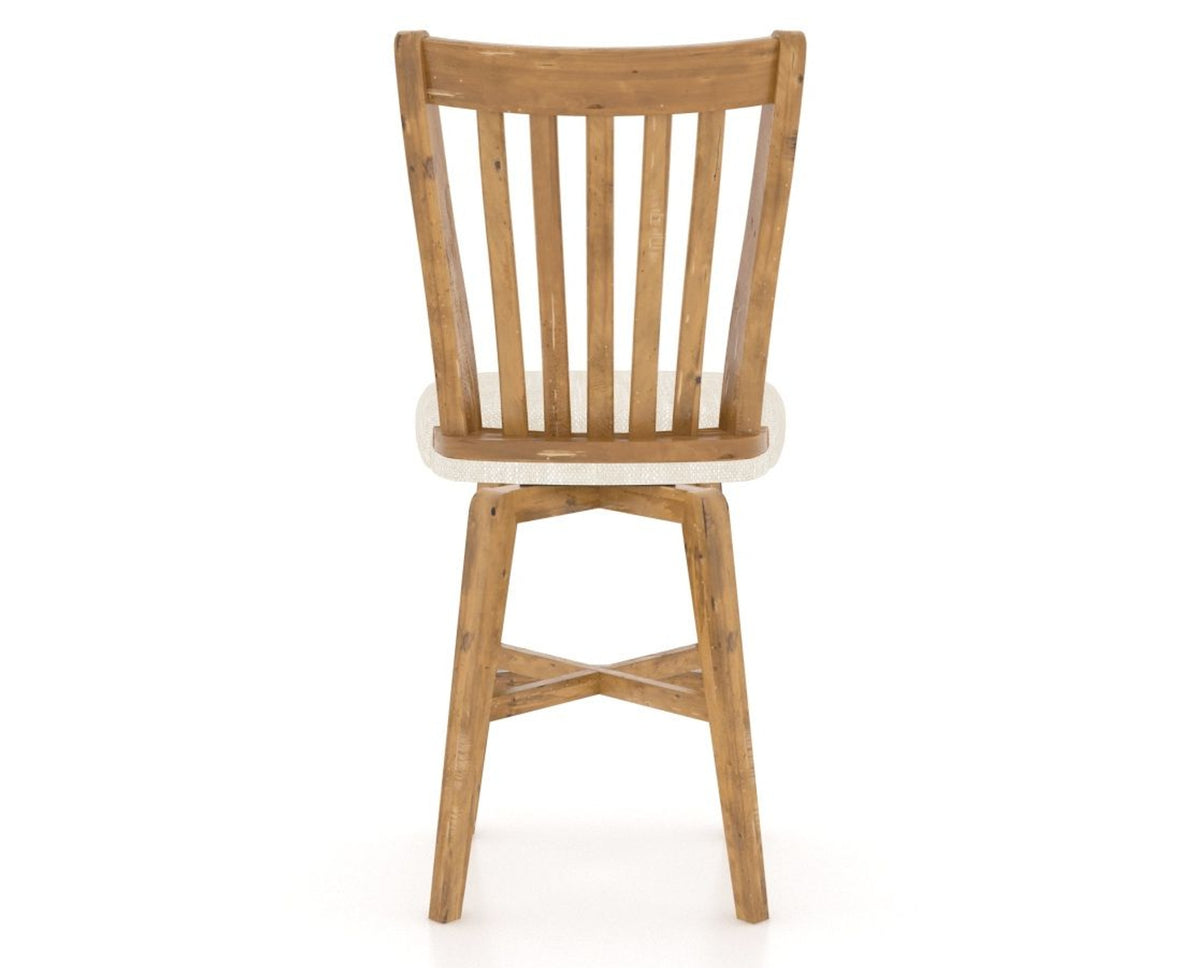 Canadel Champlain Swivel Counter Stool 7119 in FT InsideOut® and 01 Honey Washed, back view