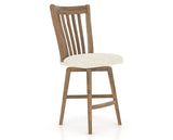 Canadel Champlain Swivel Counter Stool 7119 in FT InsideOut® and 03 Oak Washed, three-quarter view