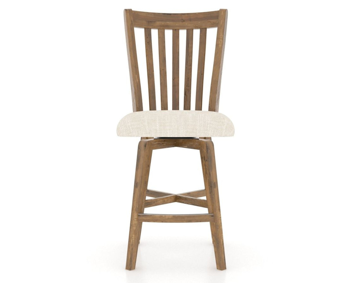 Canadel Champlain Swivel Counter Stool 7119 in FT InsideOut® and 03 Oak Washed, front view