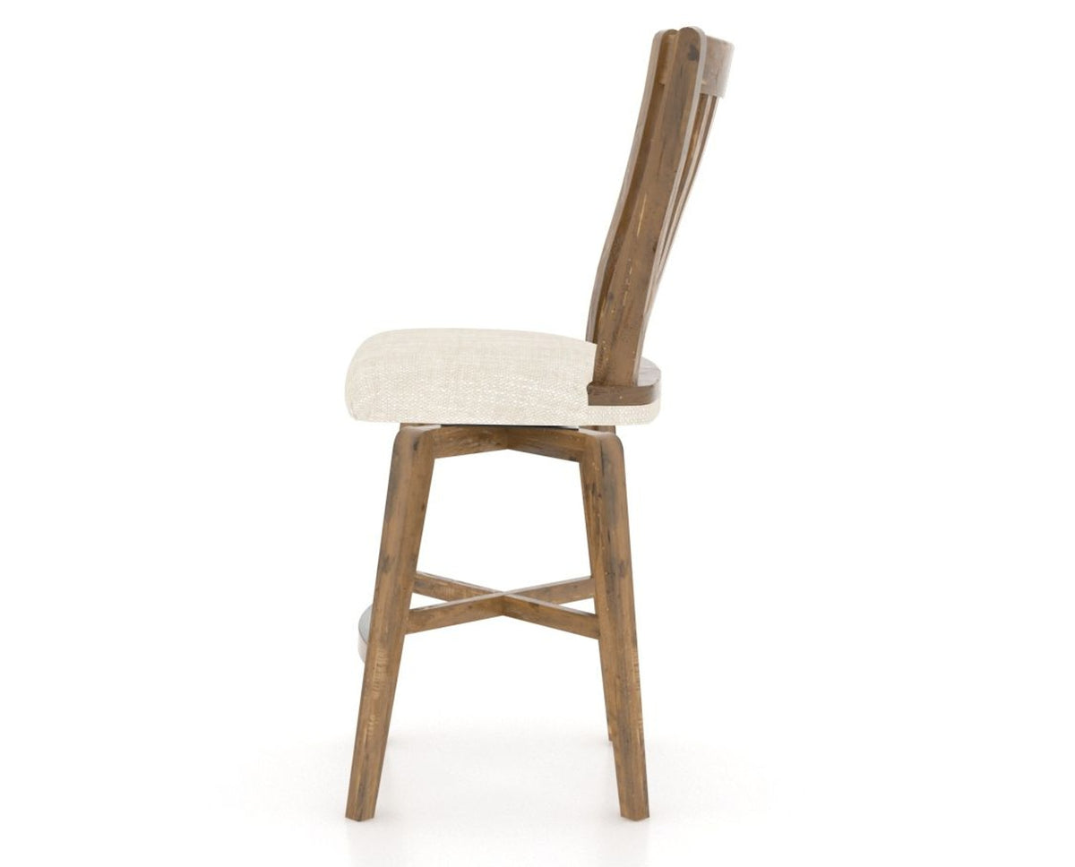 Canadel Champlain Swivel Counter Stool 7119 in FT InsideOut® and 03 Oak Washed, side view