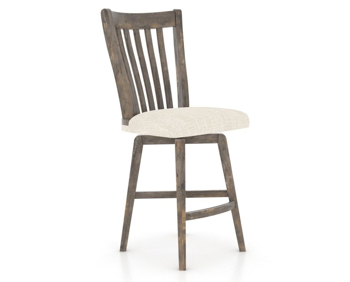 Canadel Champlain Swivel Counter Stool 7119 in FT InsideOut® and 08 Shadow, three-quarter view