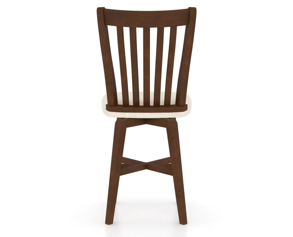 Canadel Swivel Counter Stool 7119 in FT InsideOut® and 19 Cognac Washed, back view