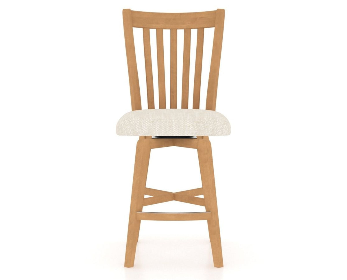 Canadel Swivel Counter Stool 7119 in FT InsideOut® and 20 Caramel Washed, front view