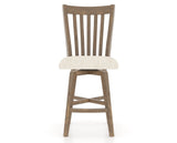 Canadel Champlain Swivel Counter Stool 7119 in FT InsideOut® and 25 Pecan Washed, front view