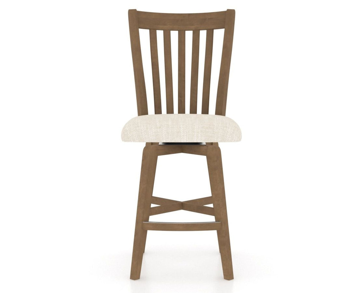 Canadel Swivel Counter Stool 7119 in FT InsideOut® and 25 Pecan Washed, front view
