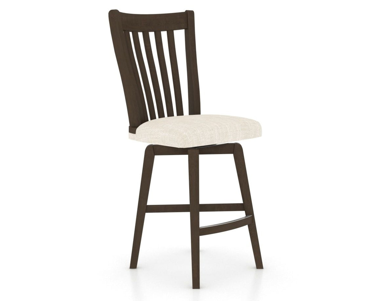 Canadel Swivel Counter Stool 7119 in FT InsideOut® and 29 Hazelnut Washed, three-quarter view