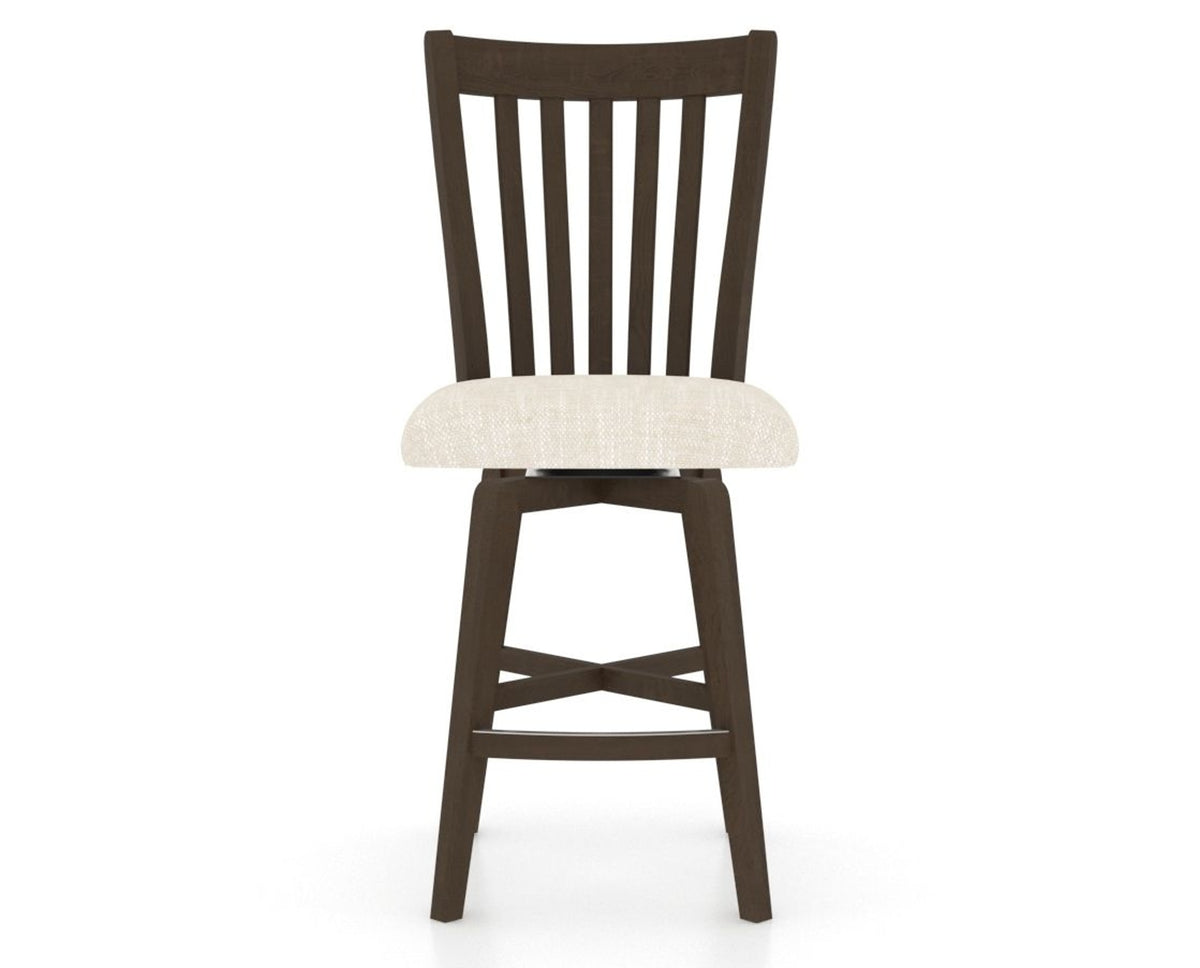 Canadel Swivel Counter Stool 7119 in FT InsideOut® and 29 Hazelnut Washed, front view