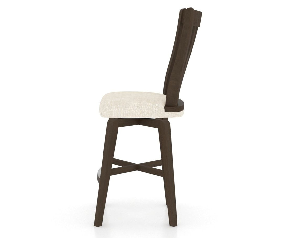 Canadel Swivel Counter Stool 7119 in FT InsideOut® and 29 Hazelnut Washed, side view