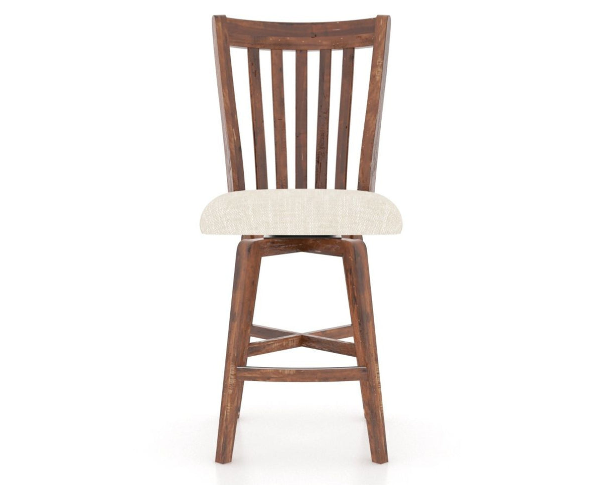 Canadel Champlain Swivel Counter Stool 7119 in FT InsideOut® and 33 Spice Washed, front view