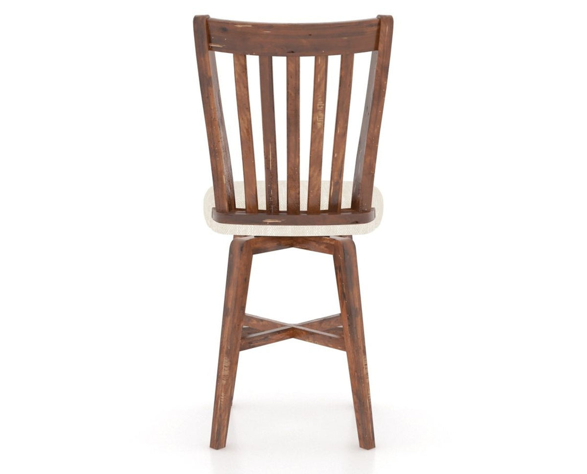 Canadel Champlain Swivel Counter Stool 7119 in FT InsideOut® and 33 Spice Washed, back view