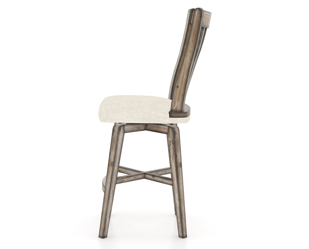 Canadel Champlain Swivel Counter Stool 7119 in FT InsideOut® and 72 Heritage Nature, side view