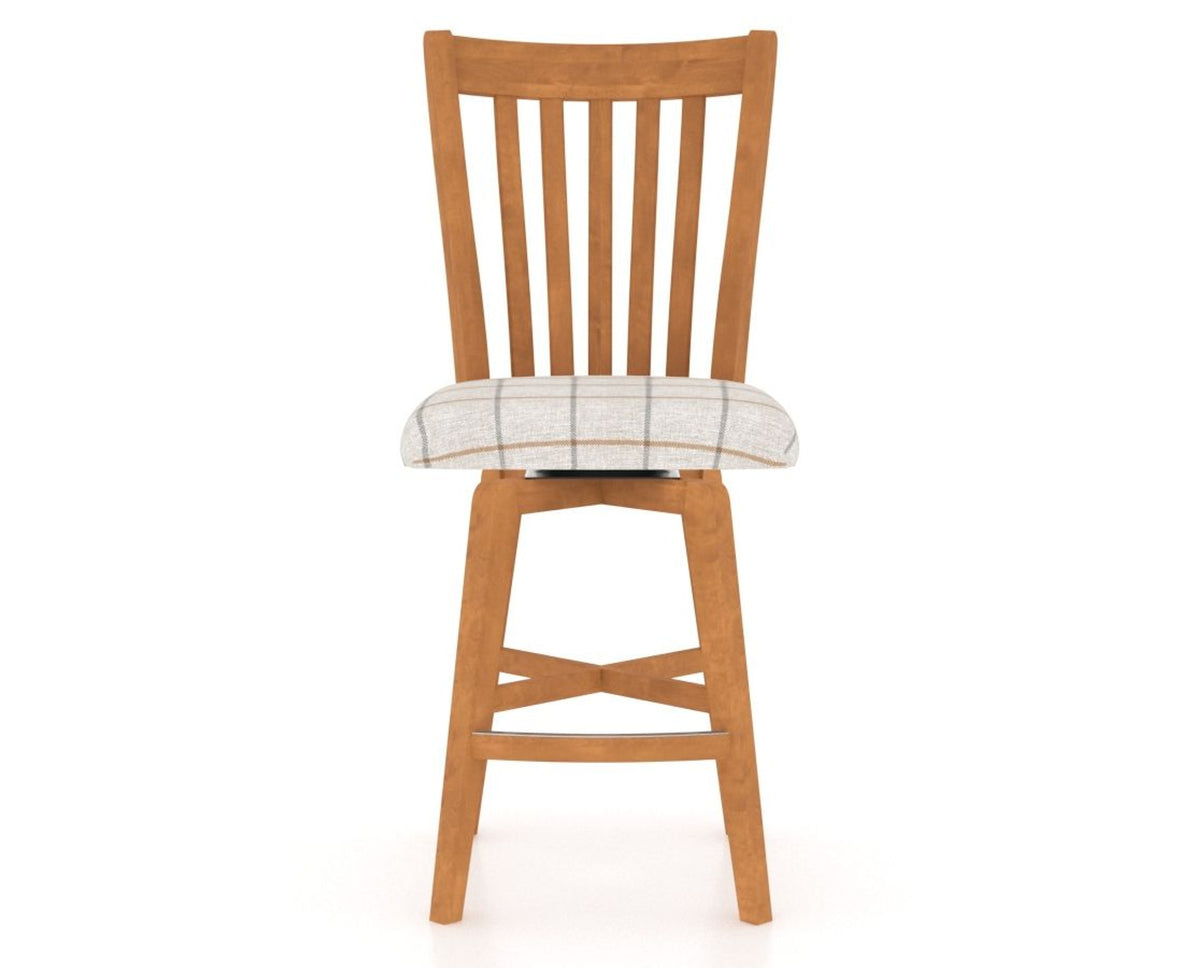 Canadel Swivel Counter Stool 7119 in OZ Fabric and 01 Honey Washed, front view