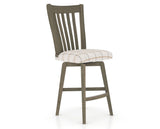 Canadel Swivel Counter Stool 7119 in OZ Fabric and 08 Shadow, three-quarter view