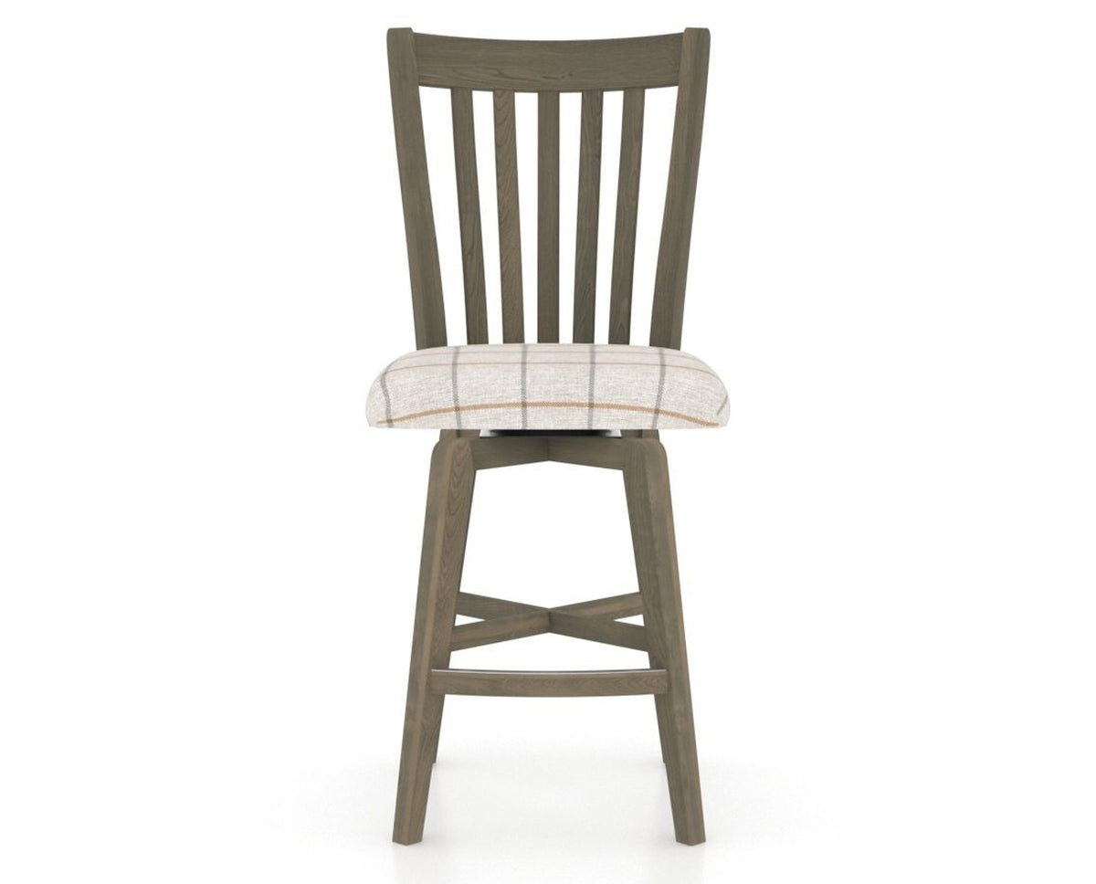 Canadel Swivel Counter Stool 7119 in OZ Fabric and 08 Shadow, front view