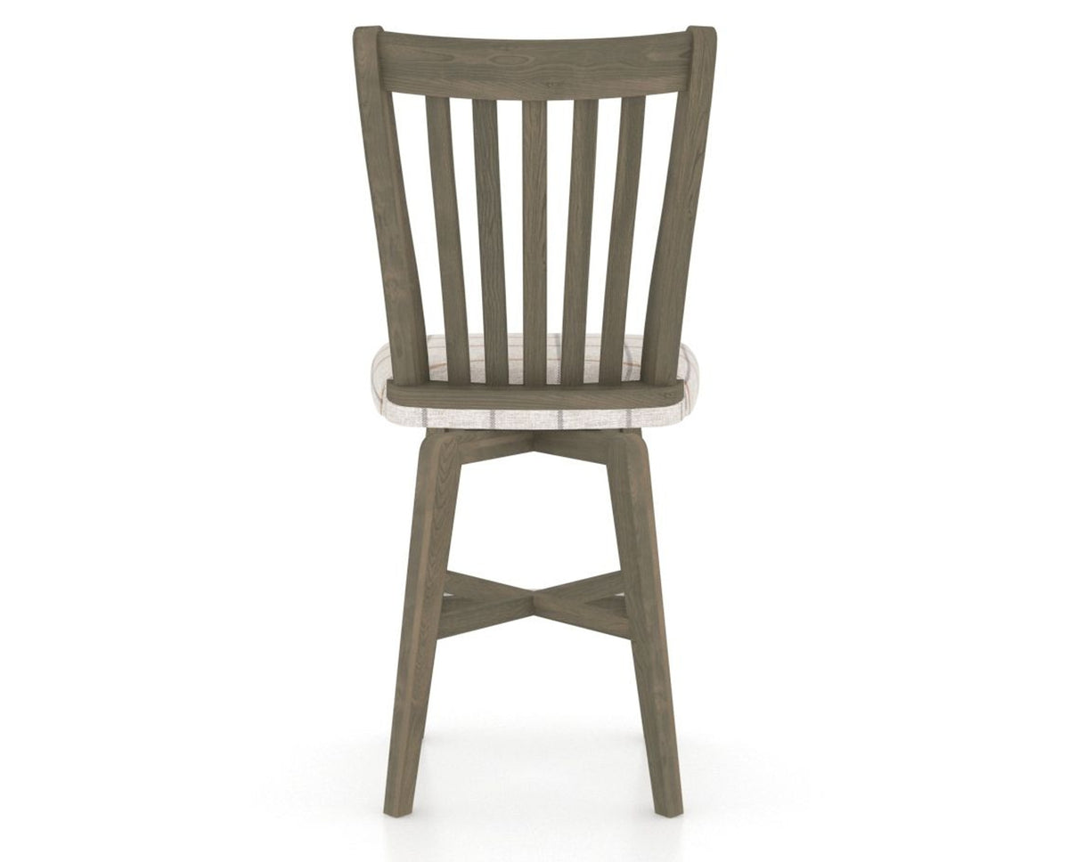 Canadel Swivel Counter Stool 7119 in OZ Fabric and 08 Shadow, back view