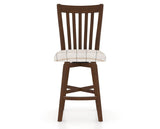 Canadel Swivel Counter Stool 7119 in OZ Fabric and 19 Cognac Washed, front view