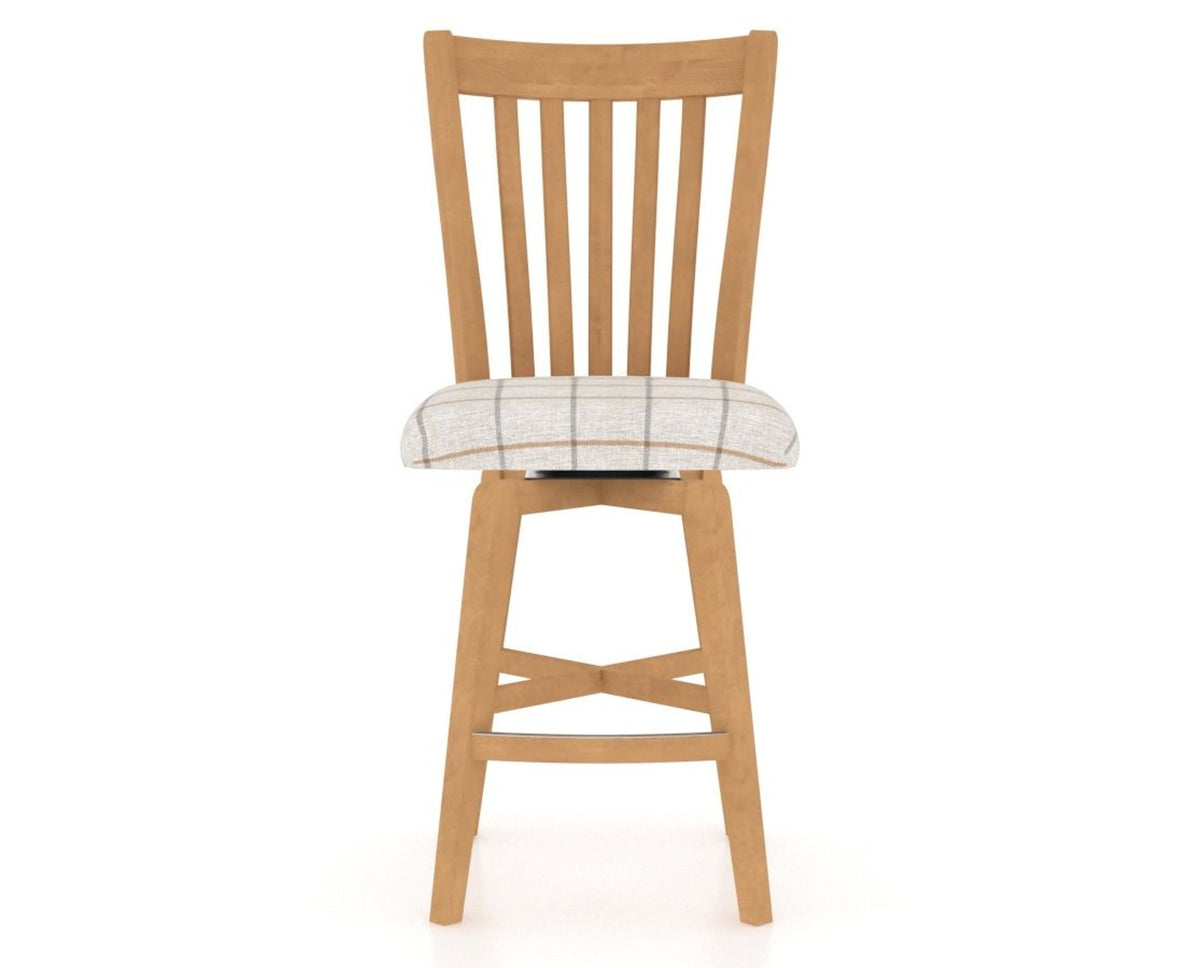 Canadel Swivel Counter Stool 7119 in OZ Fabric and 20 Caramel Washed, front view