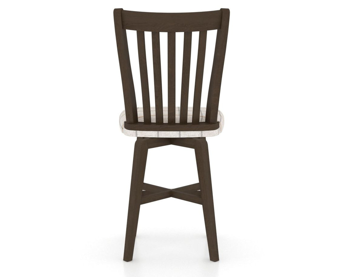 Canadel Swivel Counter Stool 7119 in OZ Fabric and 29 Hazelnut Washed, back view