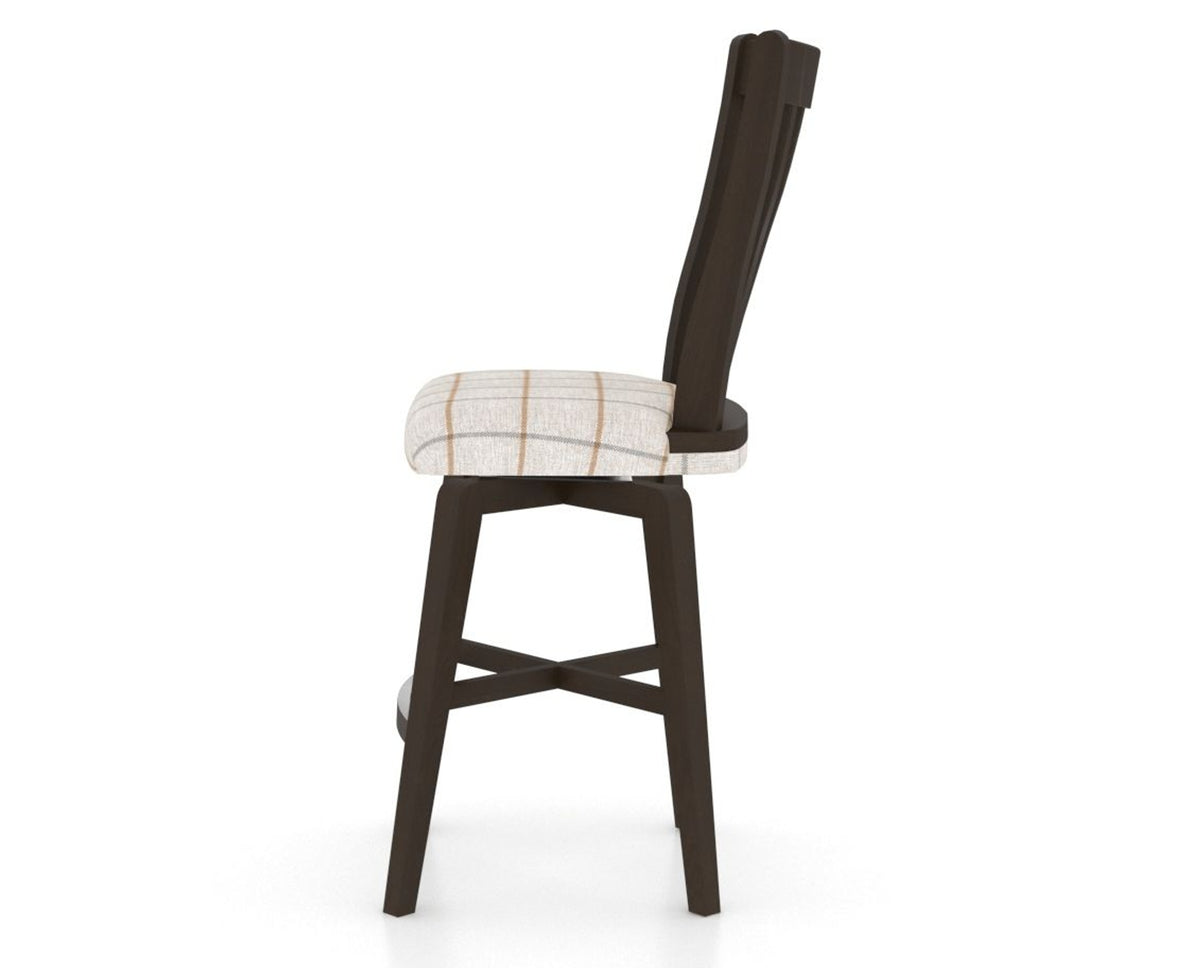 Canadel Swivel Counter Stool 7119 in OZ Fabric and 59 Davy's Grey, side view