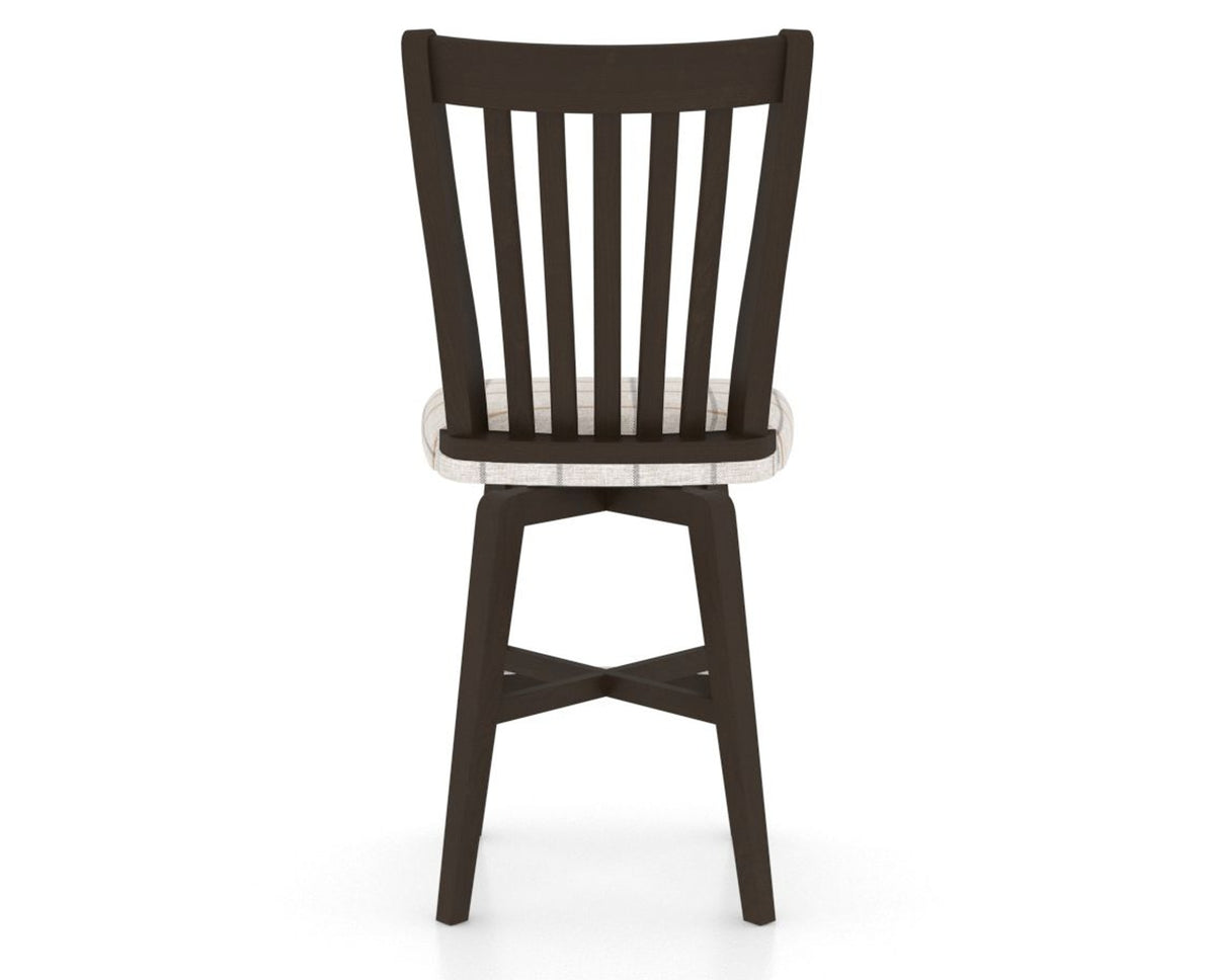 Canadel Swivel Counter Stool 7119 in OZ Fabric and 59 Davy's Grey, back view