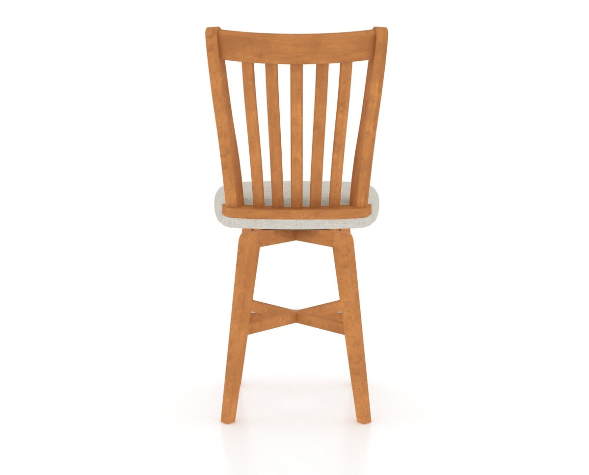 Canadel Swivel Counter Stool 7119 in Honey Washed and Fabric TB, back view