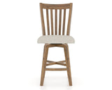 Canadel Champlain Swivel Counter Stool 7119 in TB Fabric and 03 Oak Washed, front view