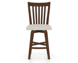 Canadel Swivel Counter Stool 7119 in TB Fabric and 19 Cognac Washed, front view