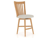 Canadel Swivel Counter Stool 7119 in TB Fabric and 20 Caramel Washed, three-quarter view