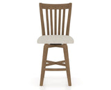Canadel Swivel Counter Stool 7119 in TB Fabric and 25 Pecan Washed, front view