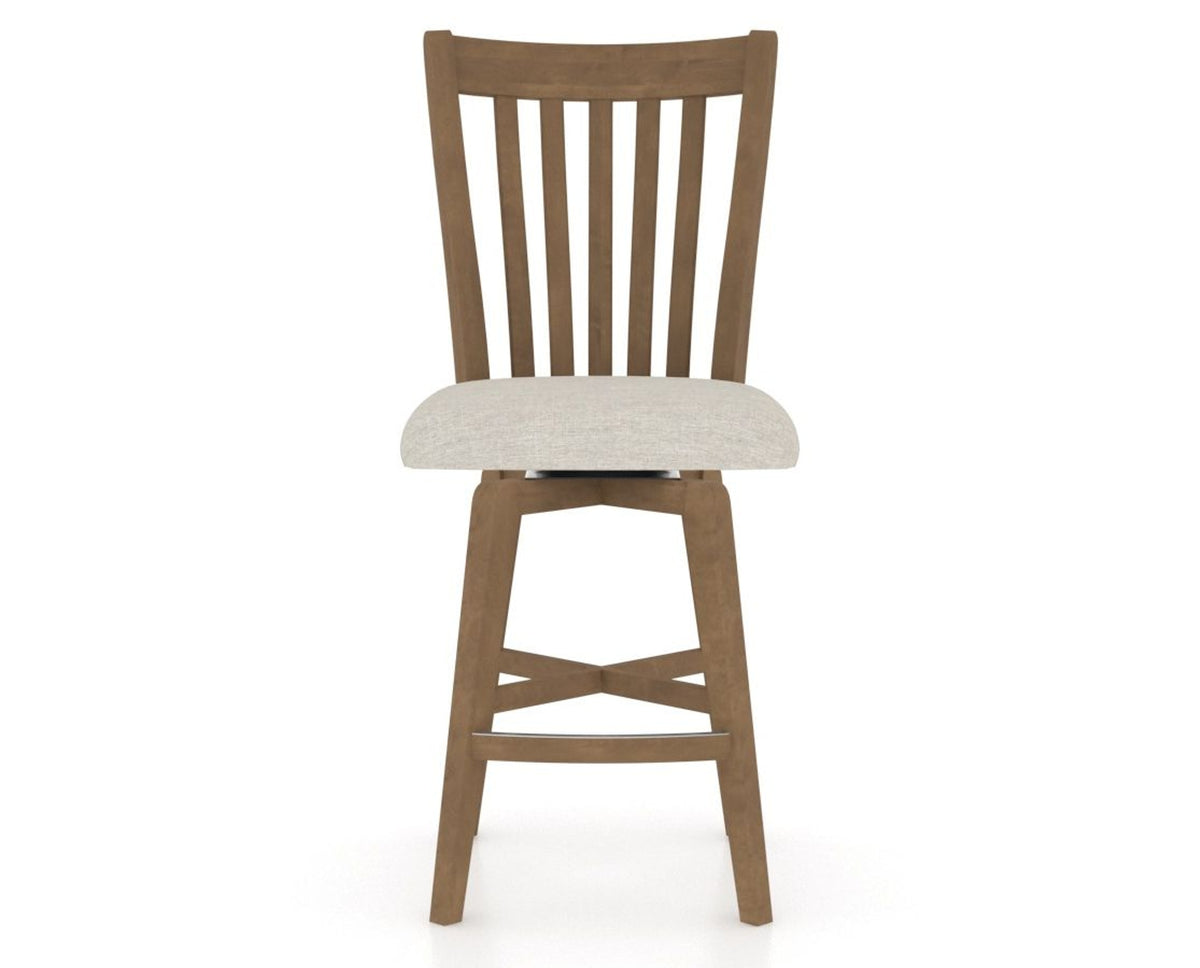 Canadel Swivel Counter Stool 7119 in TB Fabric and 25 Pecan Washed, front view