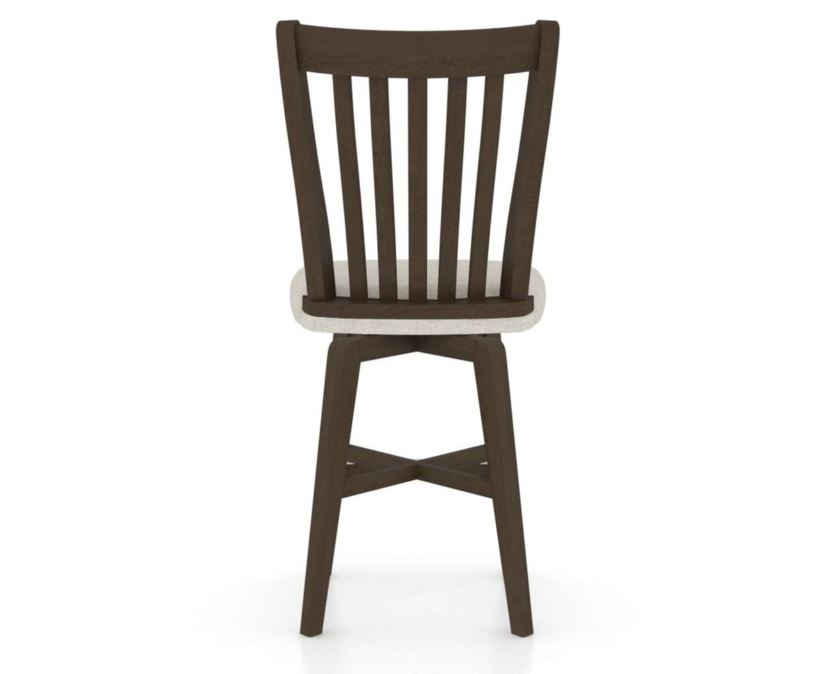 Canadel Swivel Counter Stool 7119 in TB Fabric and 29 Hazelnut Washed, back view