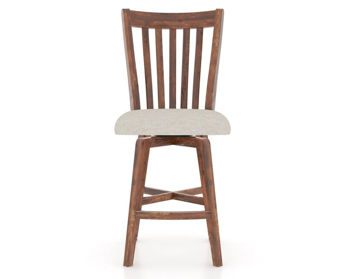Canadel Champlain Swivel Counter Stool 7119 in TB Fabric and 33 Spice Washed, front view