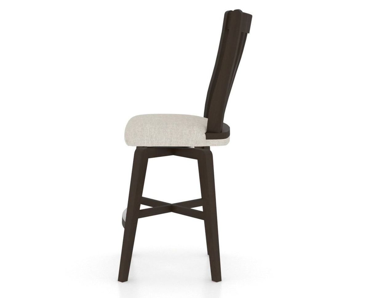 Canadel Swivel Counter Stool 7119 in TB Fabric and 59 Davy's Grey, side view