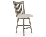 Canadel Champlain Swivel Counter Stool 7119 in TB Fabric and 72 Heritage Nature, three-quarter view